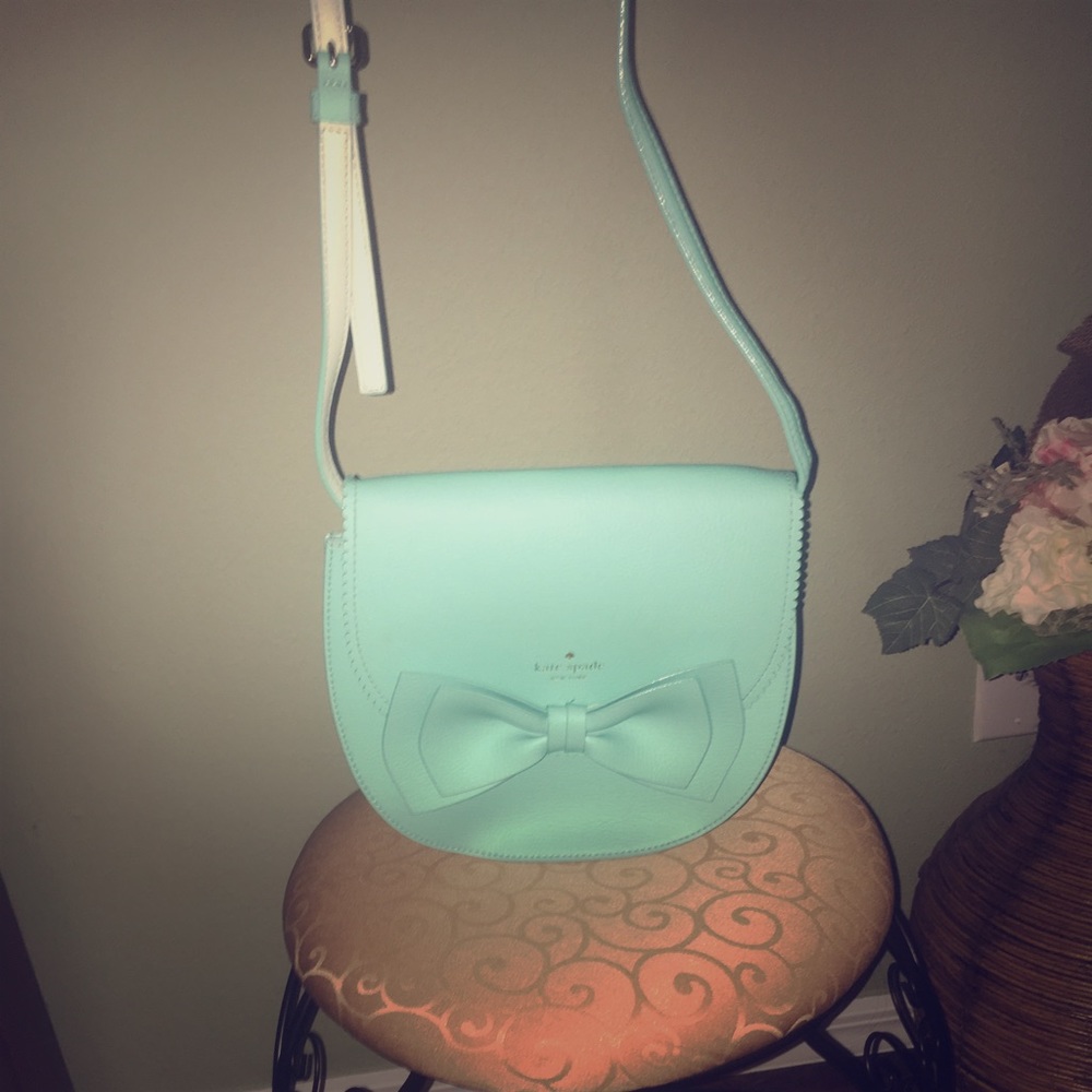 Kate Spade Turquoise Crossbody Bag with Bow